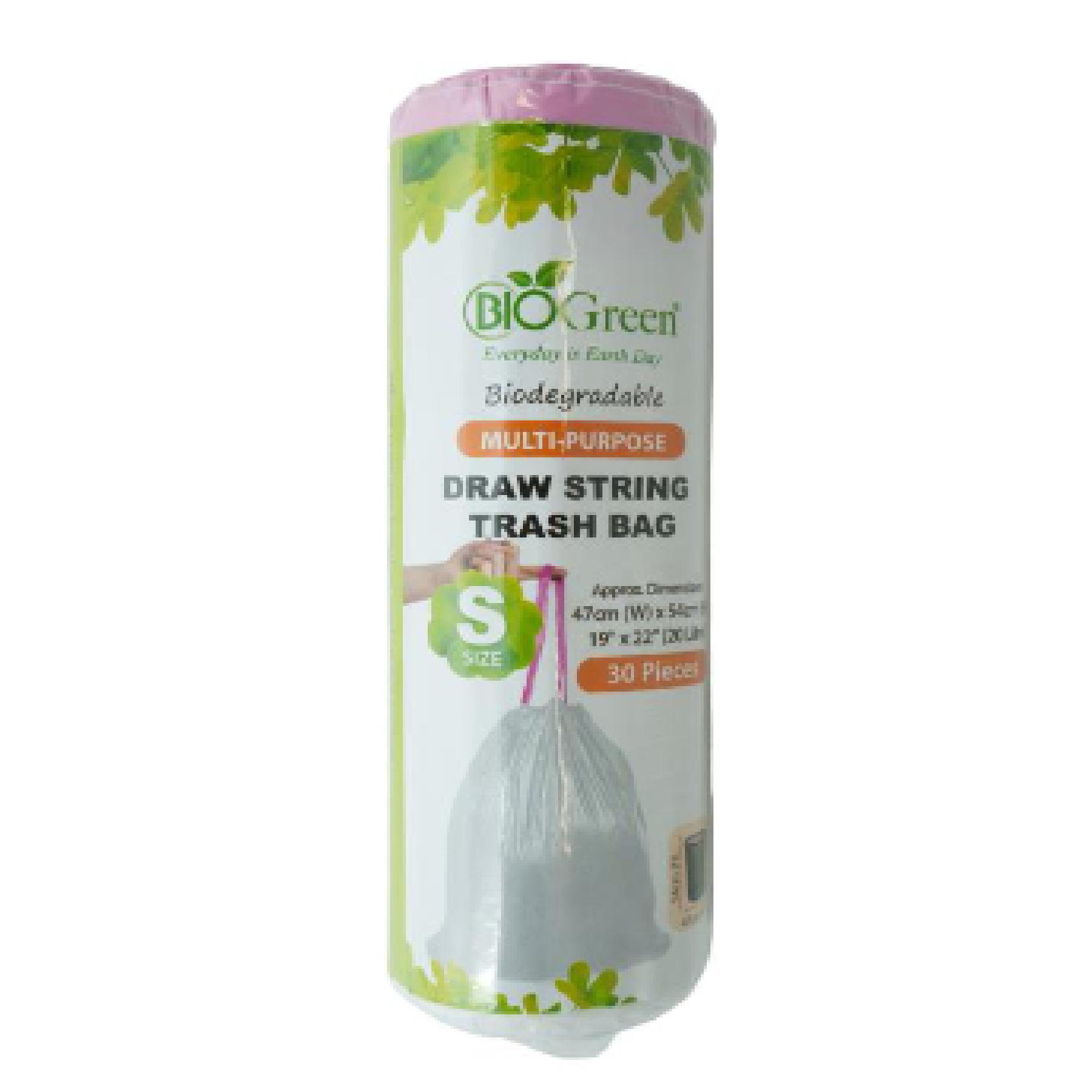 Biogreen Biodegradable DRAW STRING Bag (SMALL) 19" X 22" 30PC/PACK