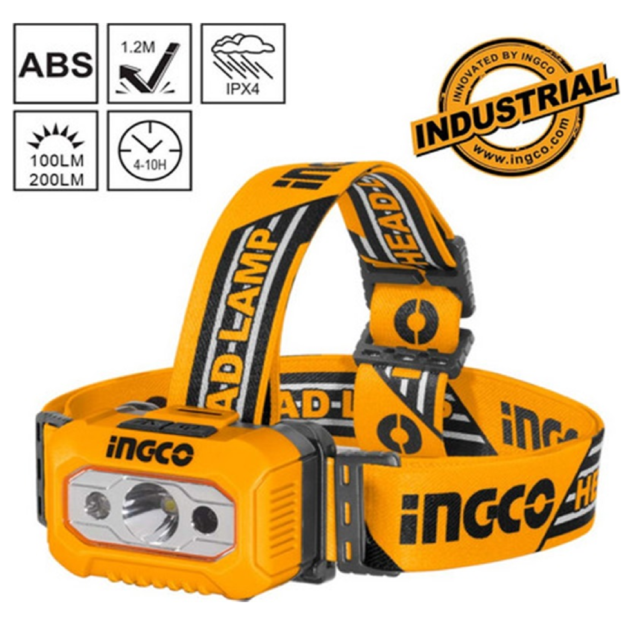 INGCO IPX4 Rain Resistant HEAD LAMP 200 LUMENS HHL013AAA8