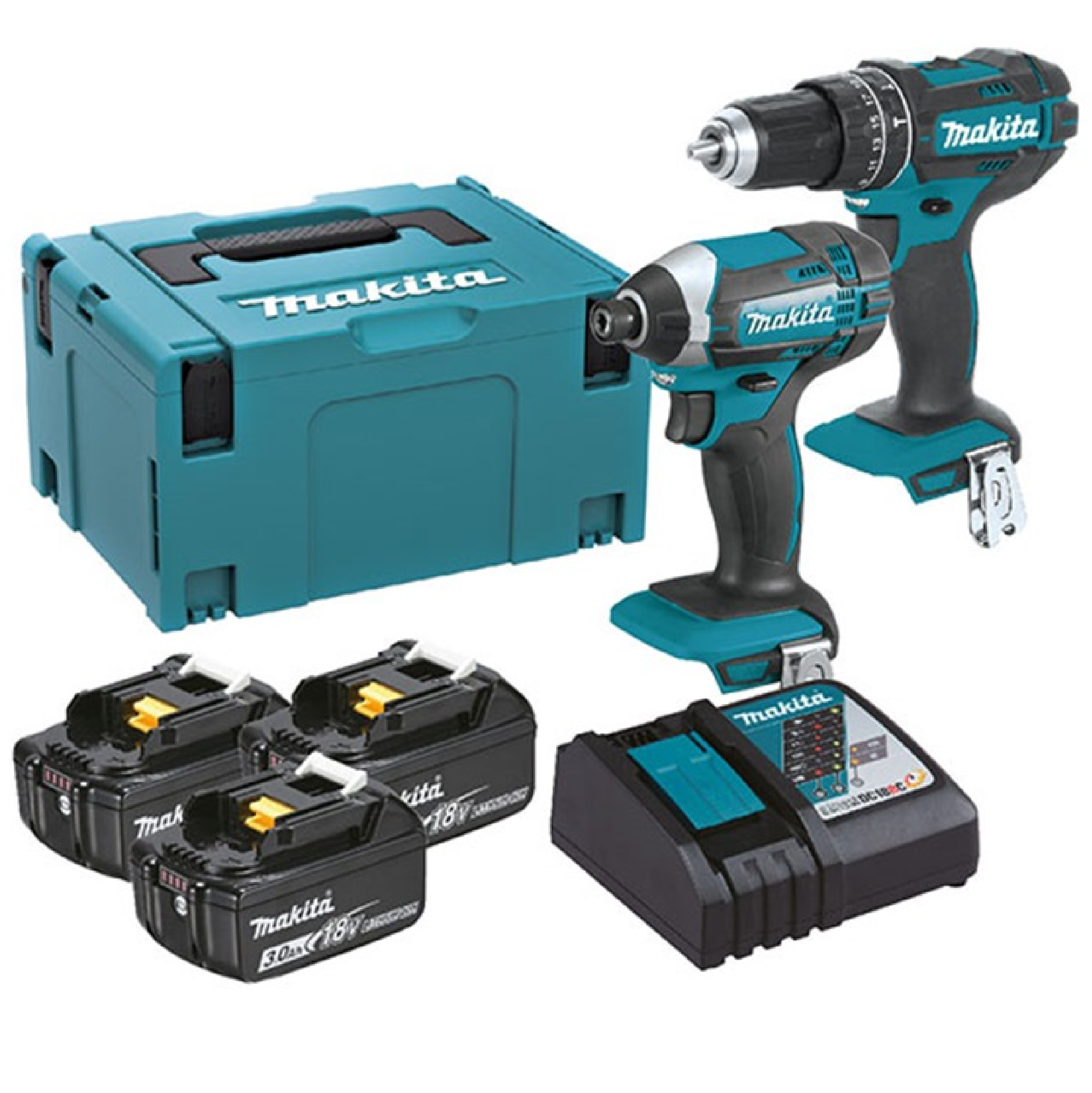 Makita 3 X 18V 3.0AH LI-ION Combo Kit DLX2131JX7 (DHP482+DTD152)