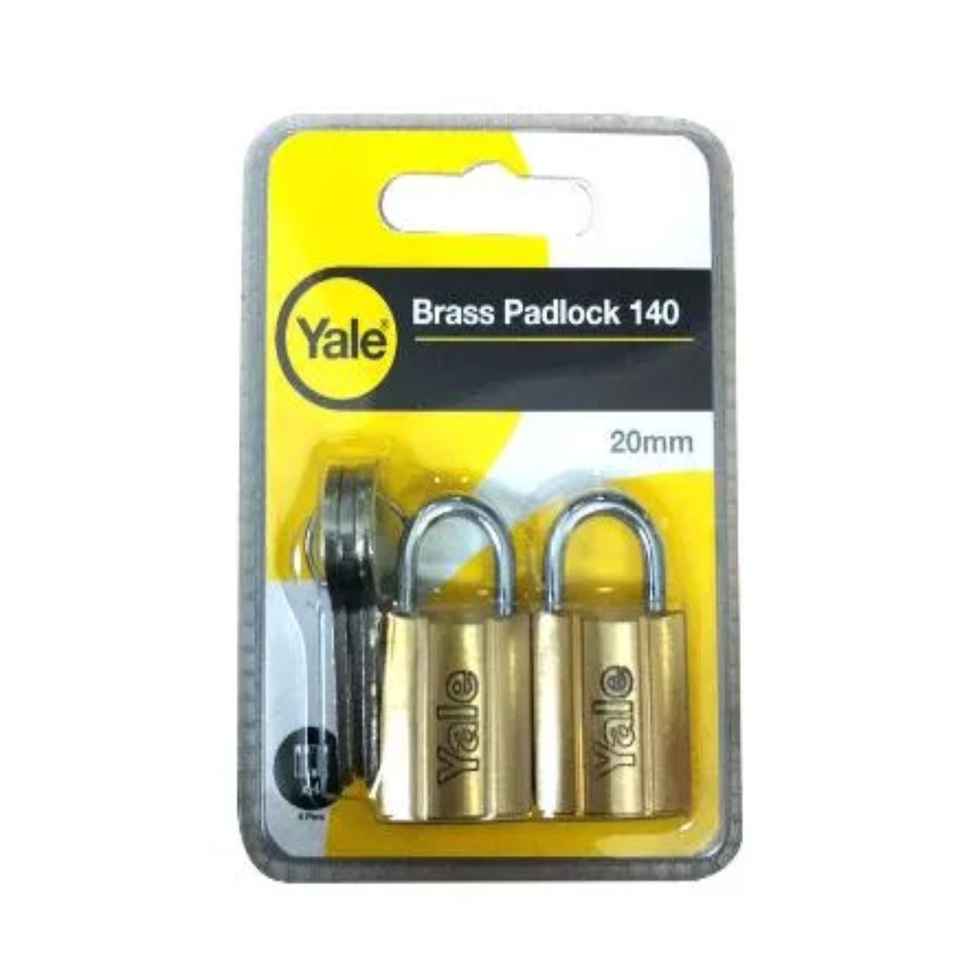 Yale Solid Brass Padlock 2PC/Set KEY-ALIKE V140.20KA2