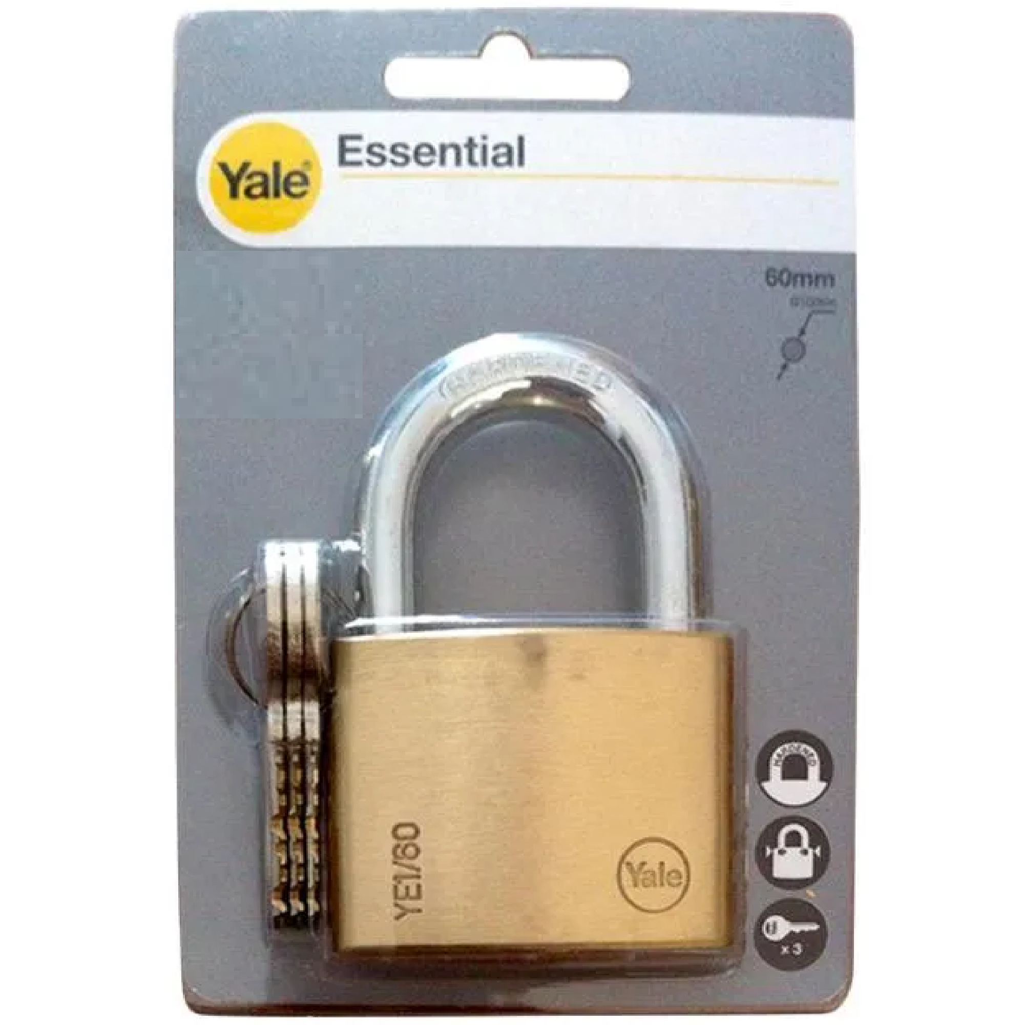 Yale ESSENTIAL BRASS Padlock 60MM YE1/60/132/1