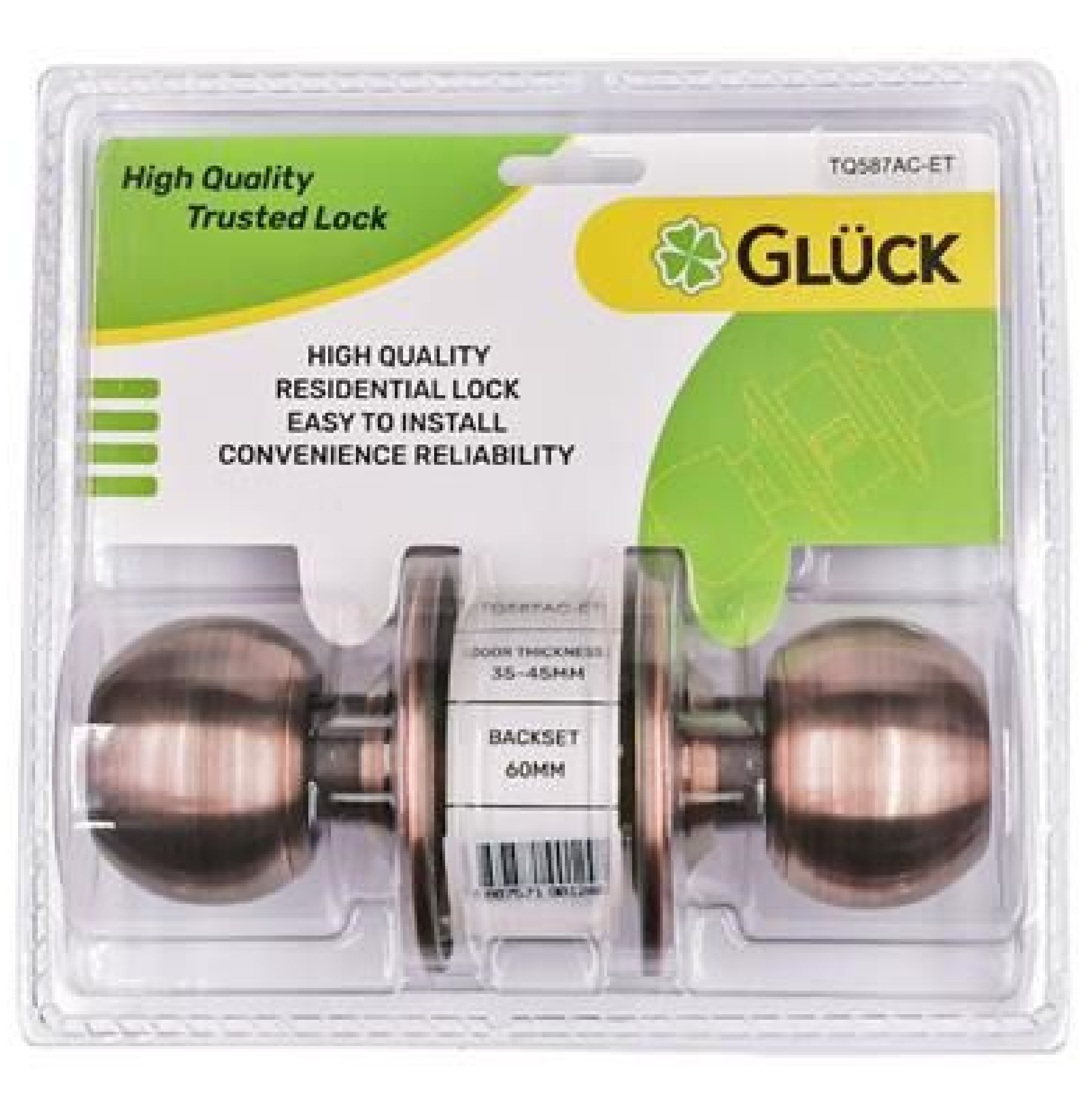 GLUCK Cylinder Entrance Lock Set ANTIQUE COPPER