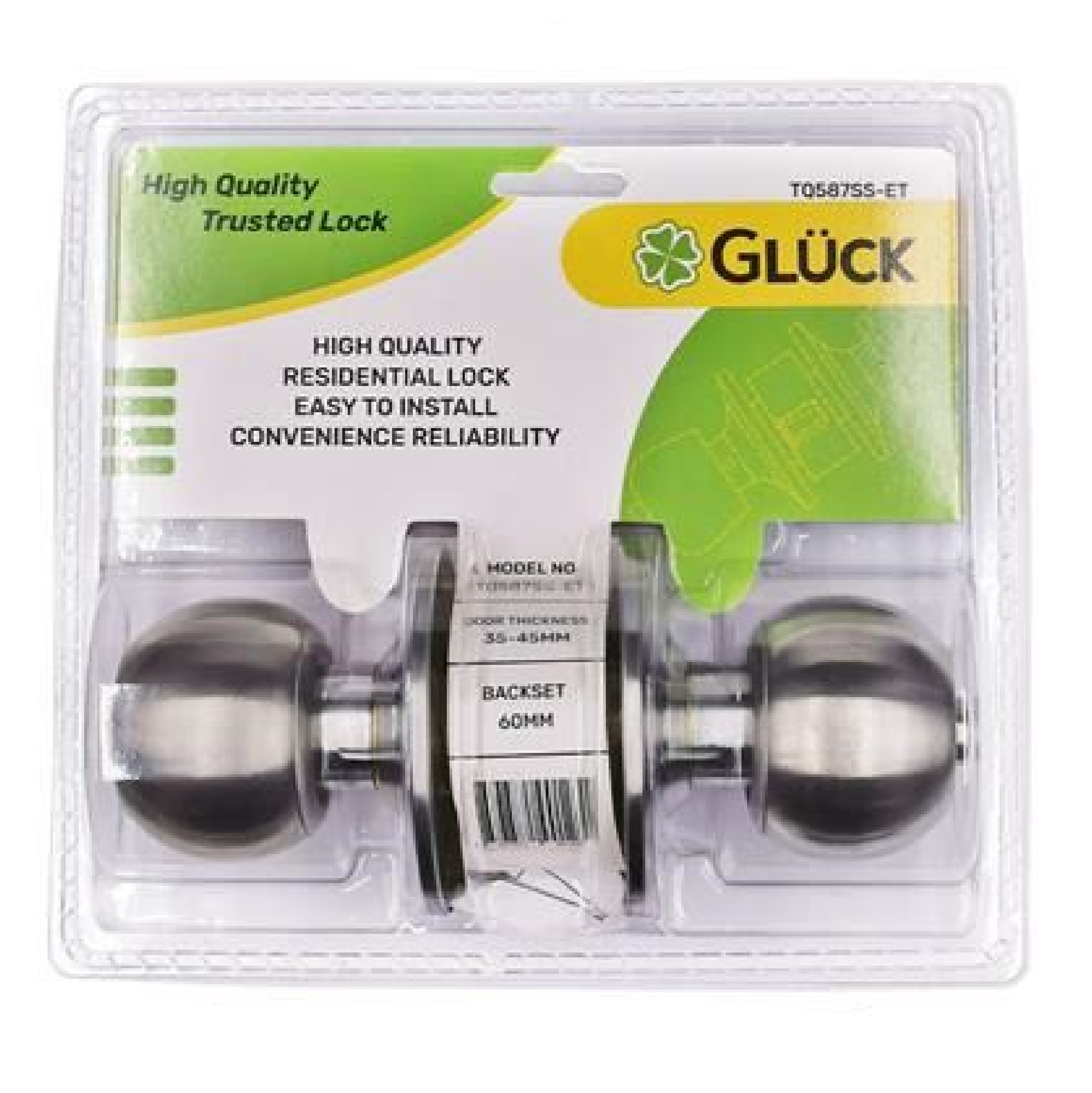 GLUCK Cylinder Entrance Lock Set STAINLESS STEEL