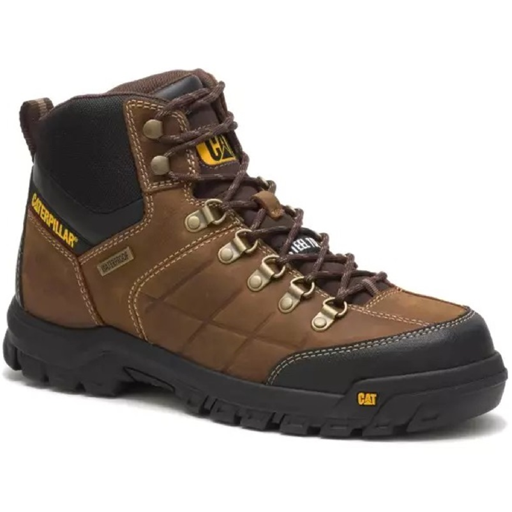 Caterpillar THRESHOLD WATERPROOF Steel Toe Work Boot REAL BROWN P90935