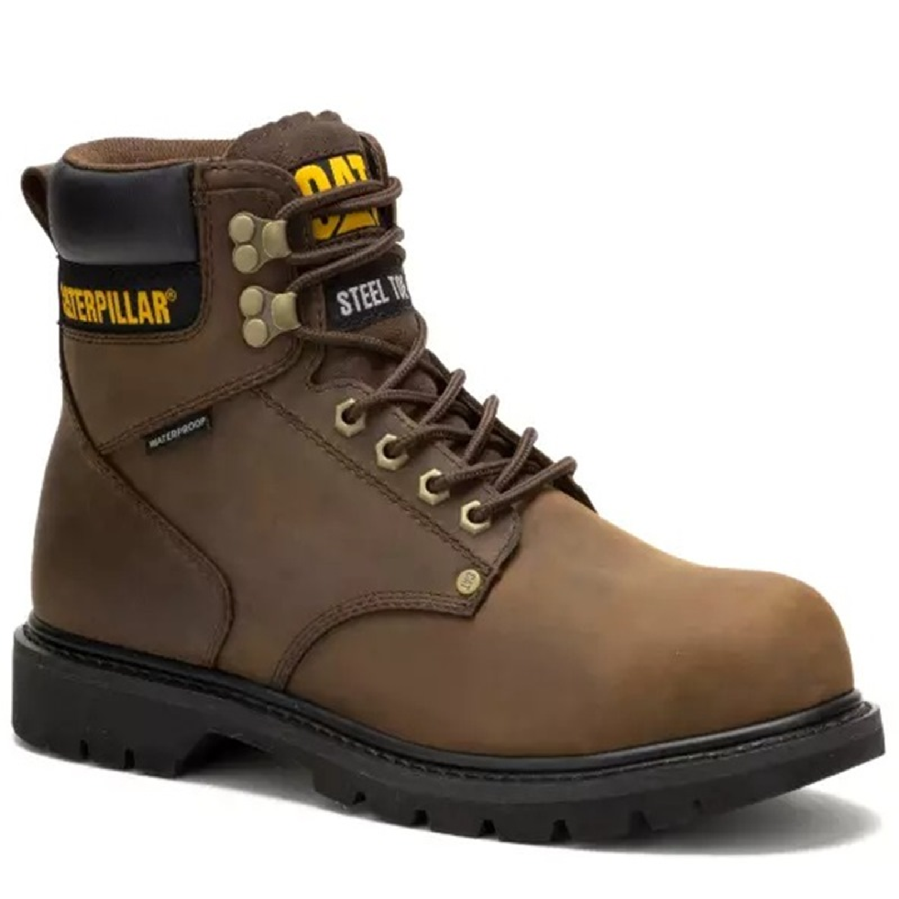 Caterpillar P91660 NEW SECOND SHIFT WATERPROOF Steel Toe DARK BROWN Work Boots