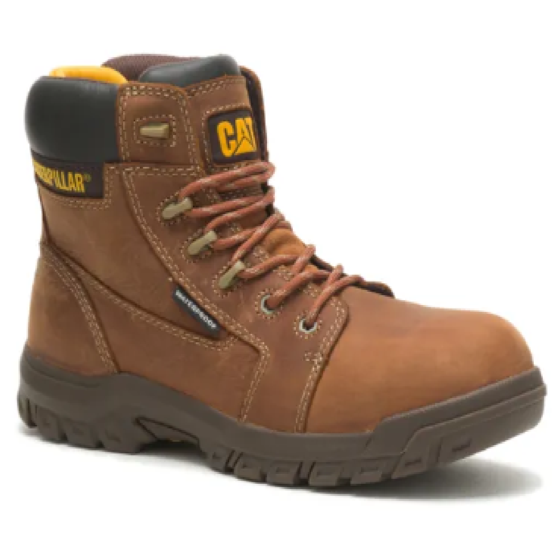 Caterpillar Women RESORPTION Waterproof Composite Toe Work Boot BROWN P91392