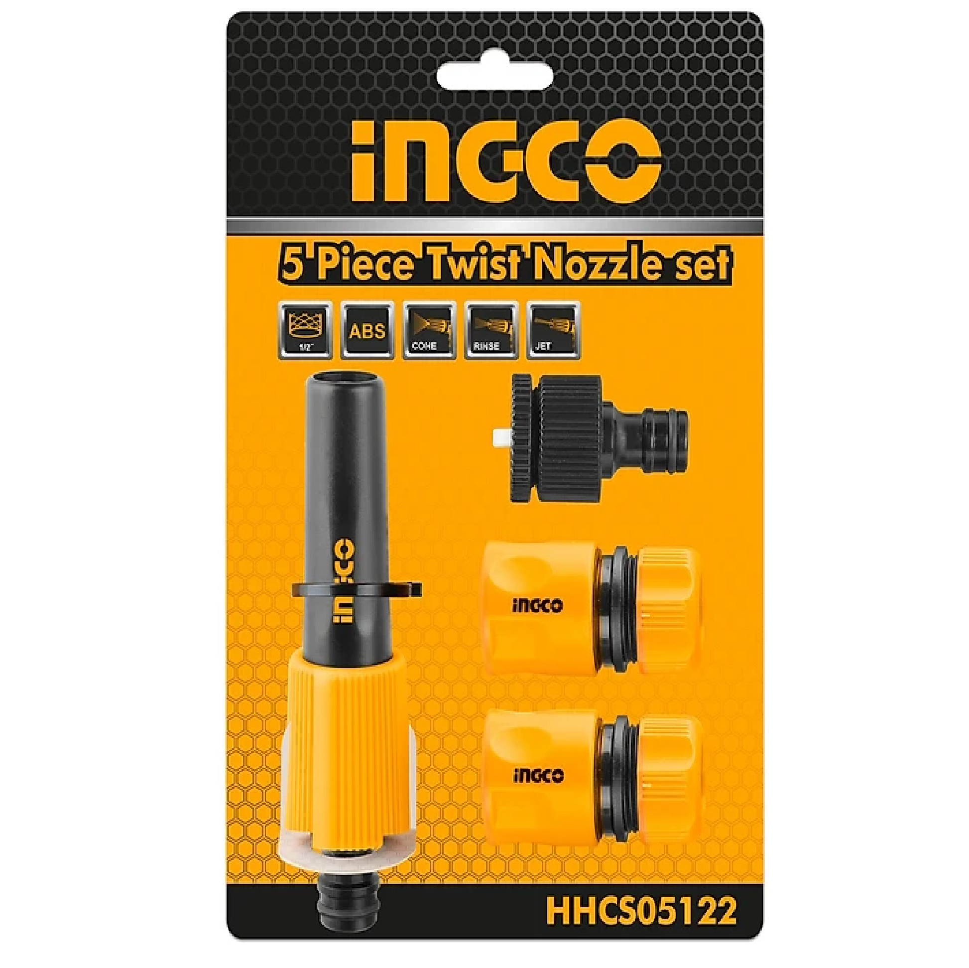 INGCO 5PC TWIST NOZZLE With Quick Connectors Set HHCS05122