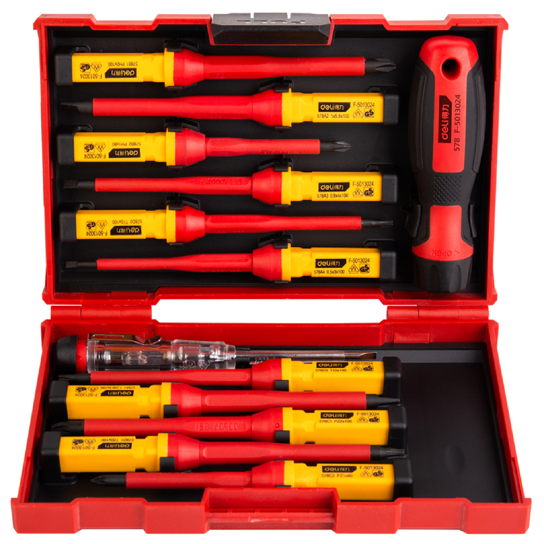 DELI 12PC 1000V INSULATION Screwdriver Set DL510012