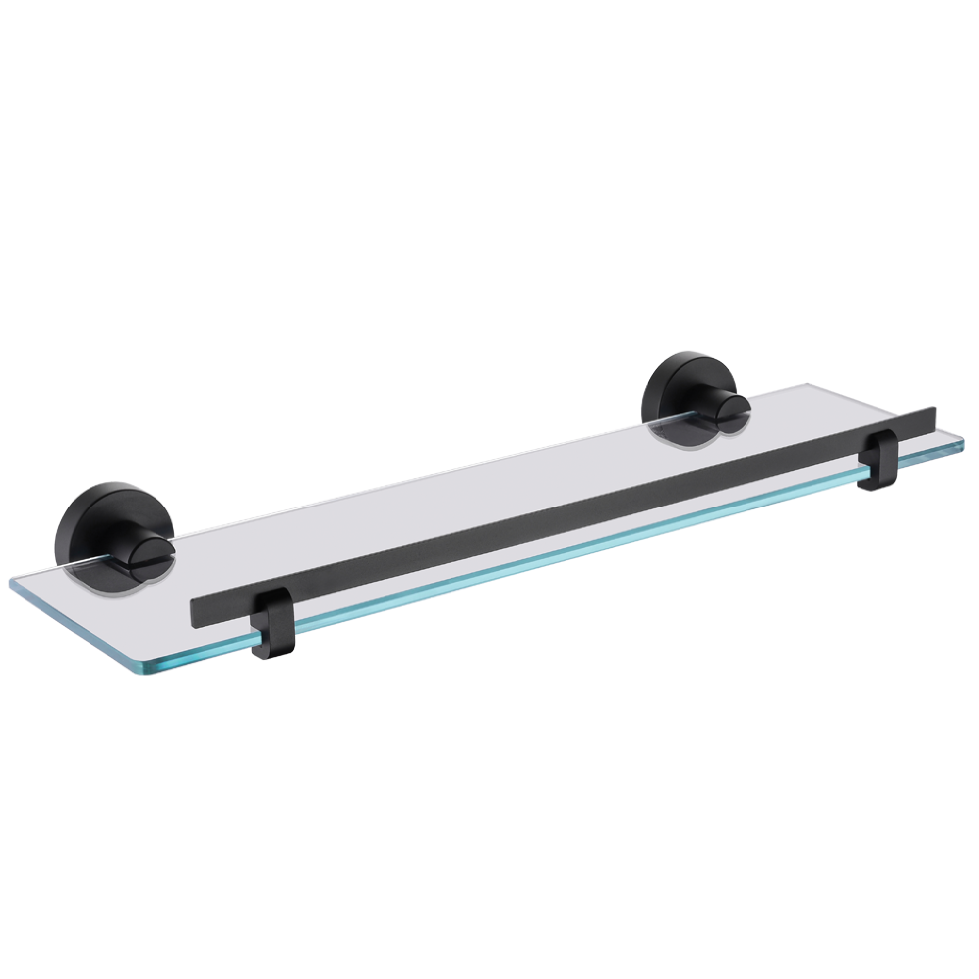 Rubine Bathroom GLASS SHELF MATT BLACK 450MM X 150MM GE-5203.MB