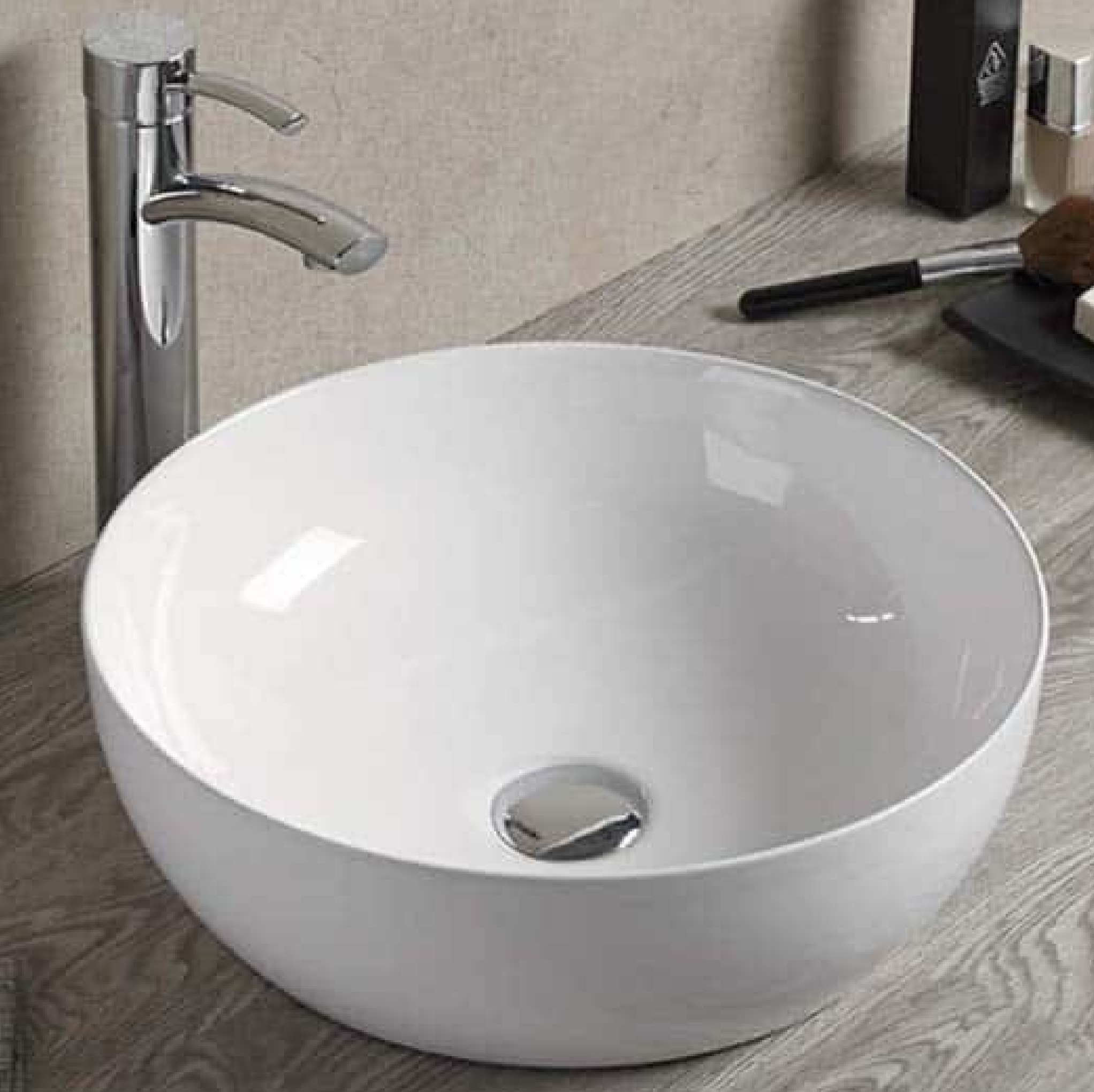 BLACK LABEL ROUND Ceramic Basin TOP MOUNT PB-3440