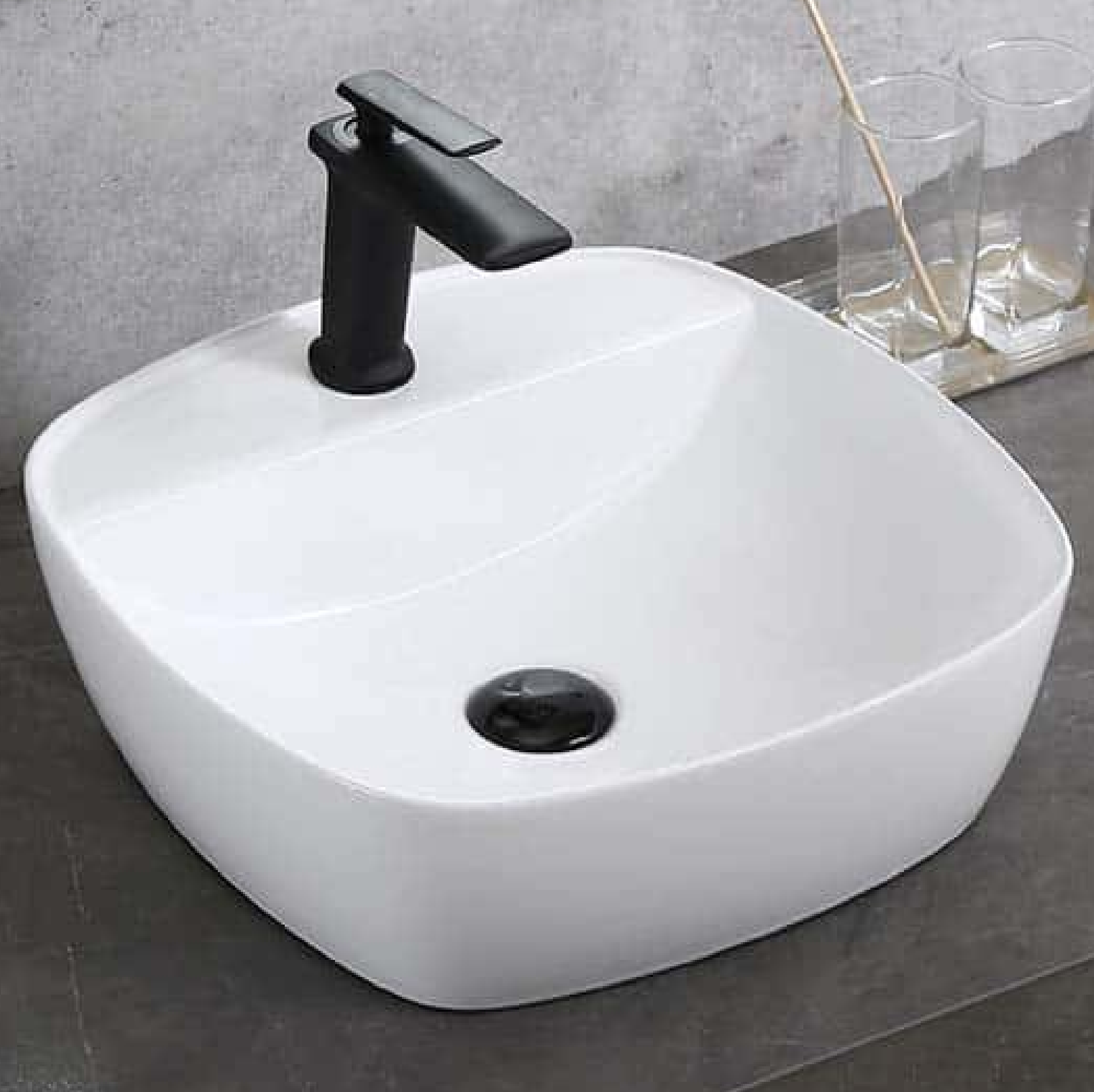 BLACK LABEL Ceramic Basin TOP MOUNT PB-2542