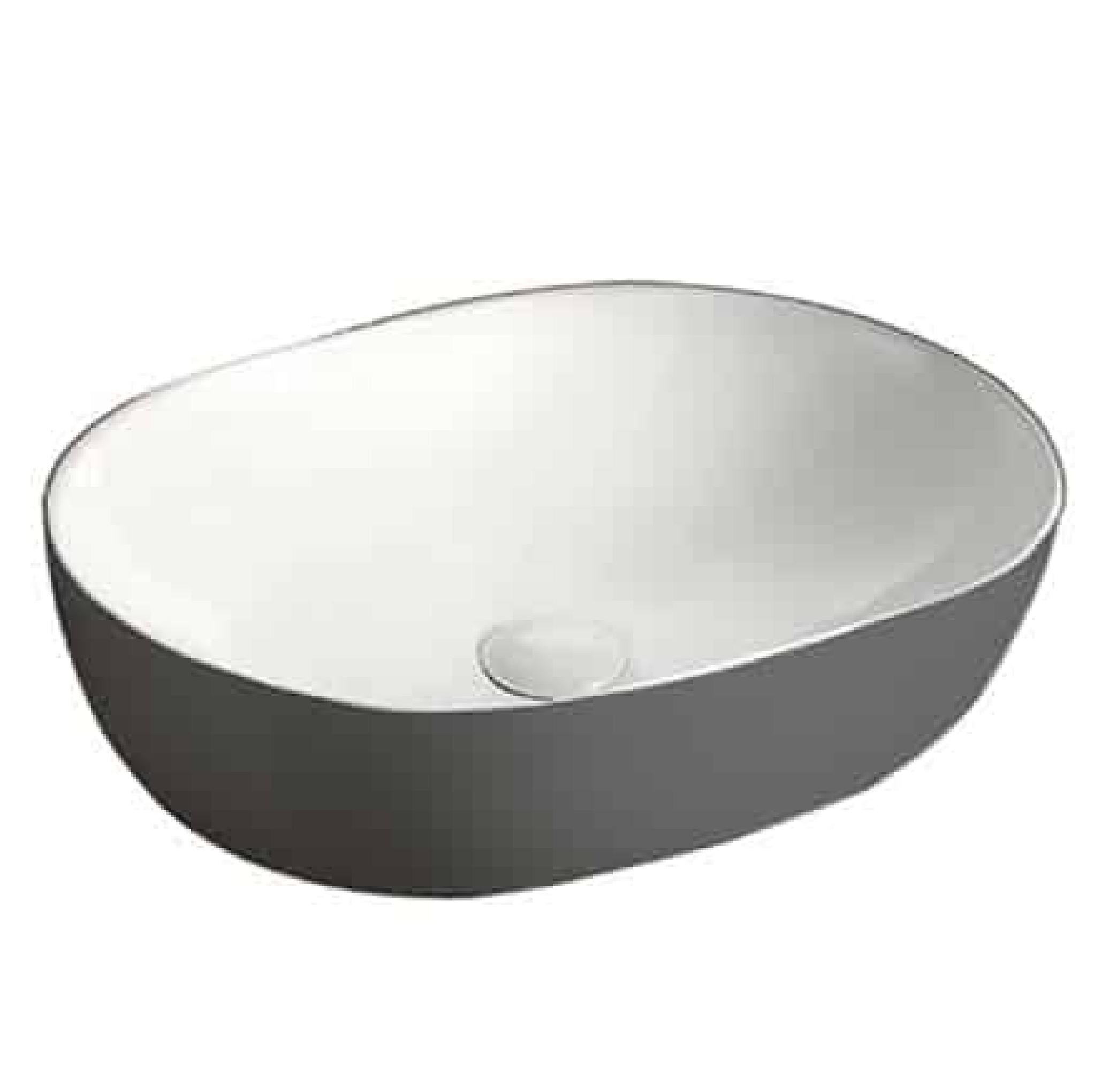 BLACK LABEL Ceramic Basin TOP MOUNT PB-3749MBW BLACK & WHITE