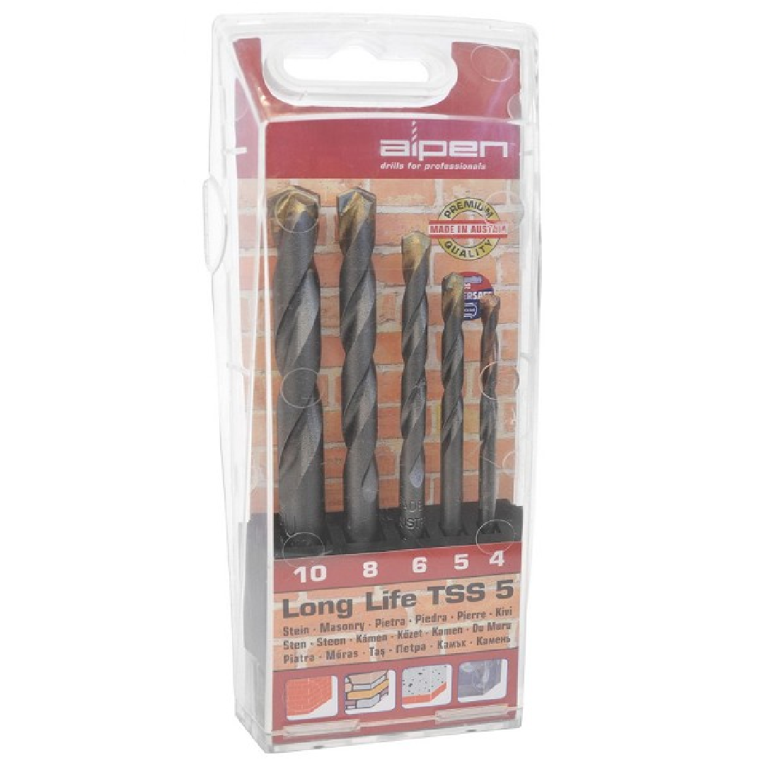 ALPEN TCT MASONRY Drill Set (Straight Shank) 5PC/Set TSS5