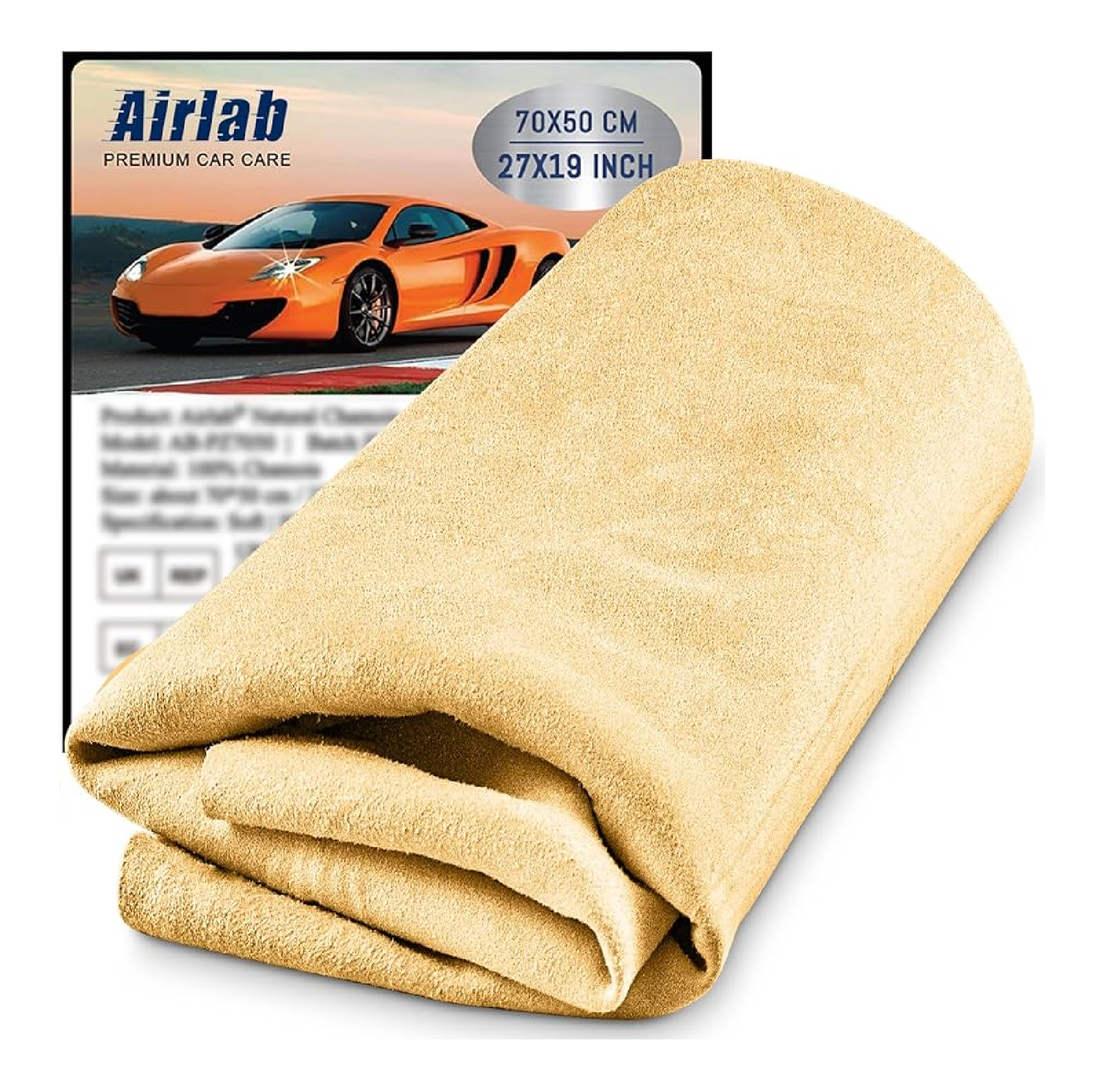 AIRLAB Chamois SYNTHETIC LEATHER Cloth 70CM X 50CM