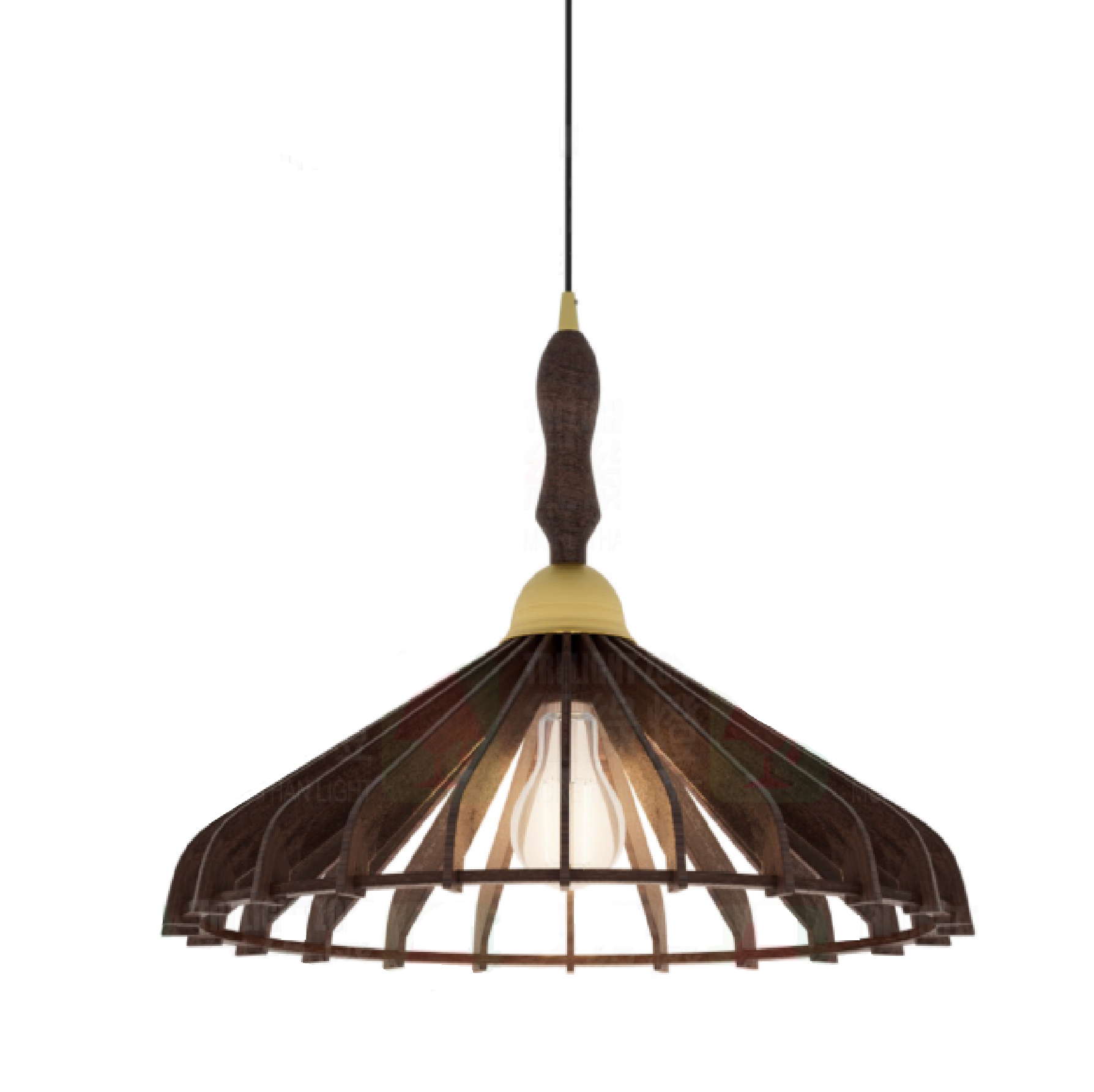 MIKA Wax Wood DARK PEACH BRONZE Pendant Lamp E27 16"/400MM C09-400D