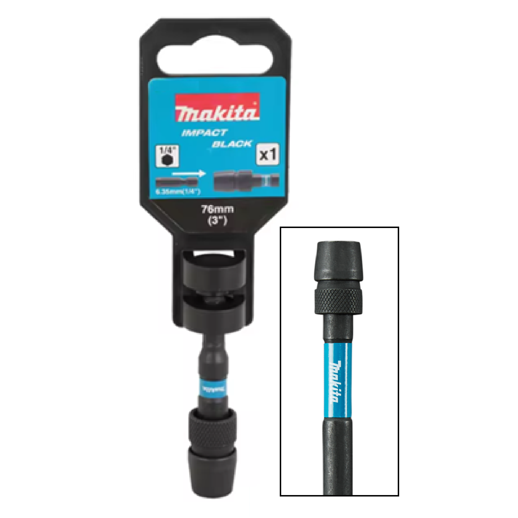 Makita E-24941 Impact Black 1/4" HEX EXTENSION BIT 3"/76MM