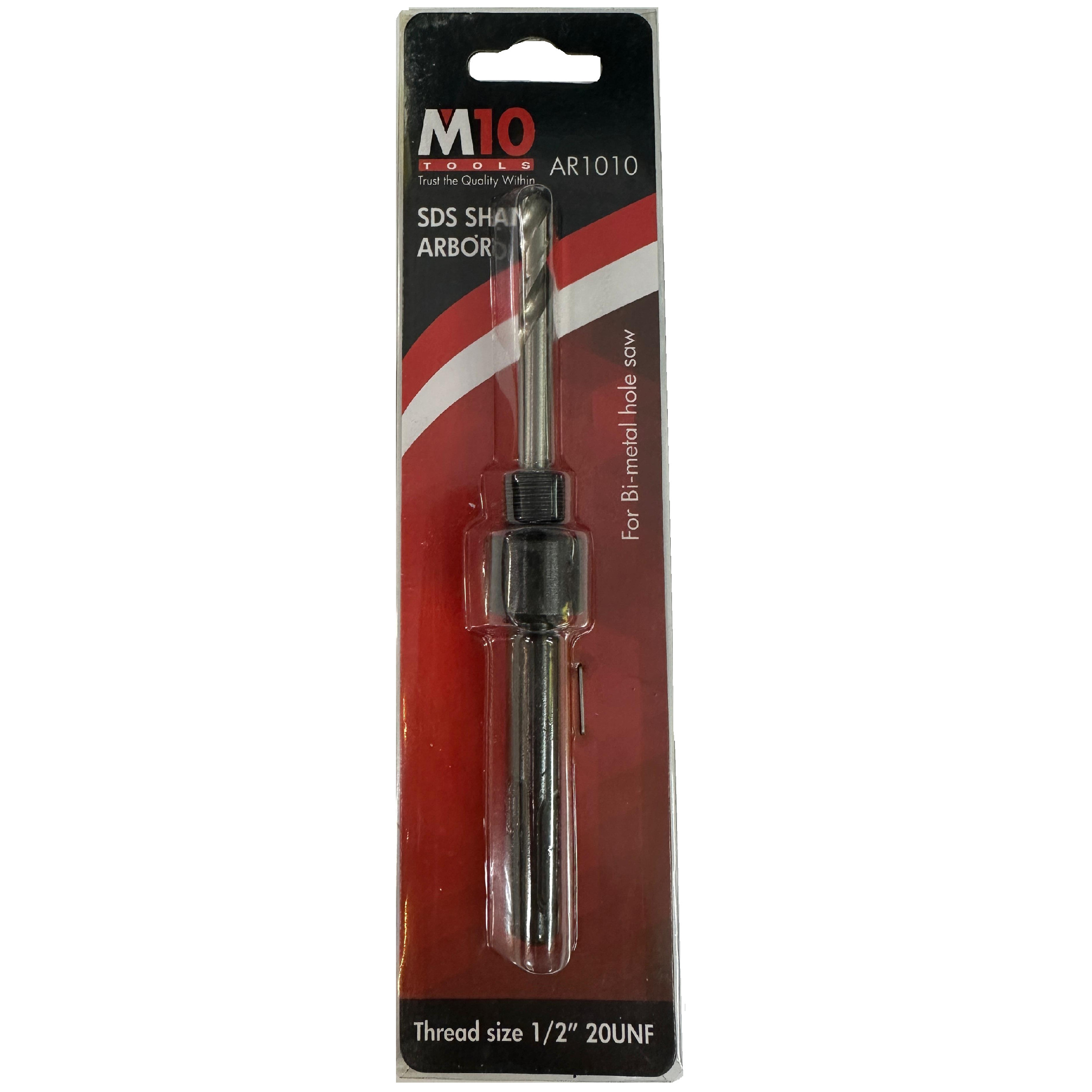 M10 SDS-PLUS Arbor For Bi-Metal Hole Saw Thread, 1/2"-20UNF AR1010