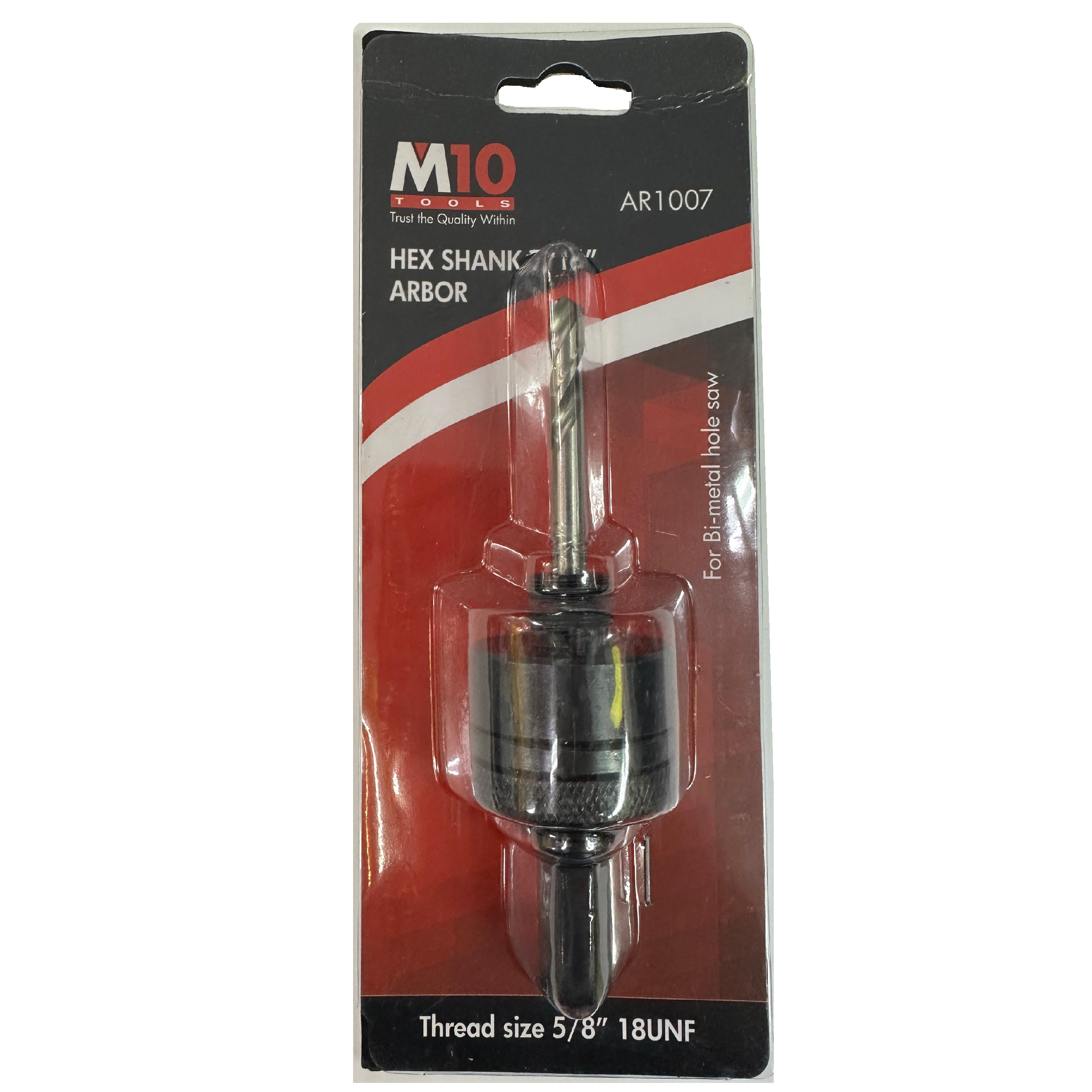 M10 AR1007 HEX SHANK Arbor For Bi-Metal Hole Saw 5/8" 18UNF