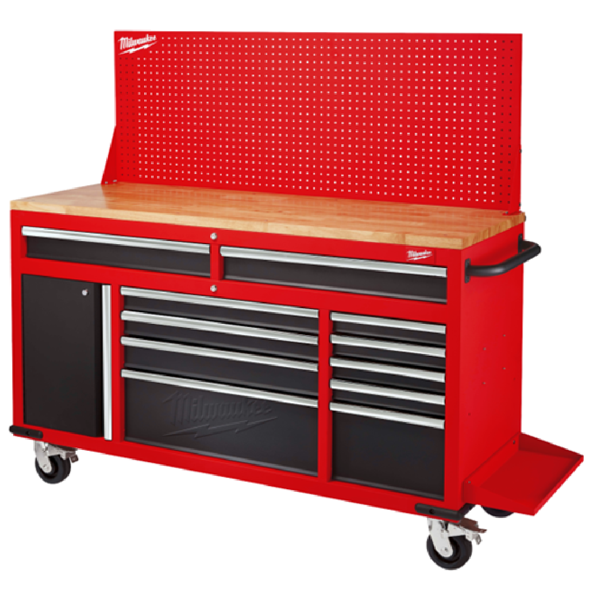 MILWAUKEE 48-22-8562A 61" Mobile Workbench Roller Cabinet With PEGBOARD WALL