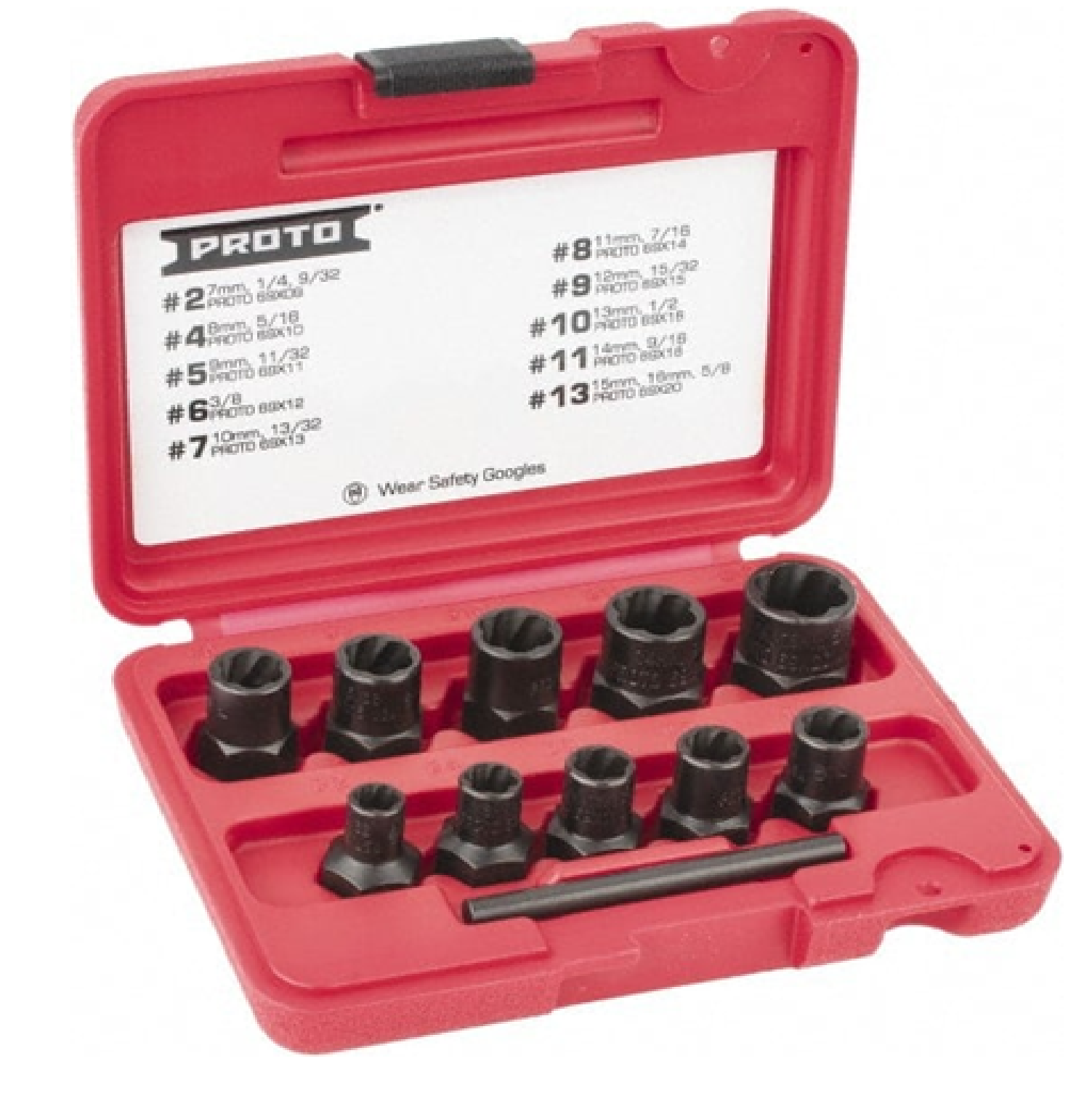 Proto J69X00, 10PC Bolt Extractor Socket Set