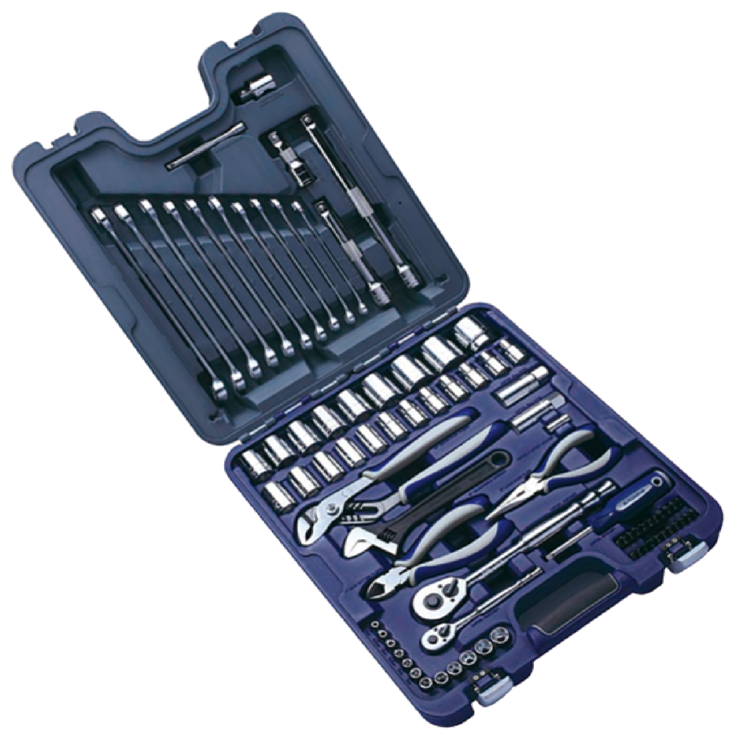 BluePoint BLPGSSCM78, 78PC Socket And Tool Set (Consists Of 1/4 And 1/2 DR Tools)