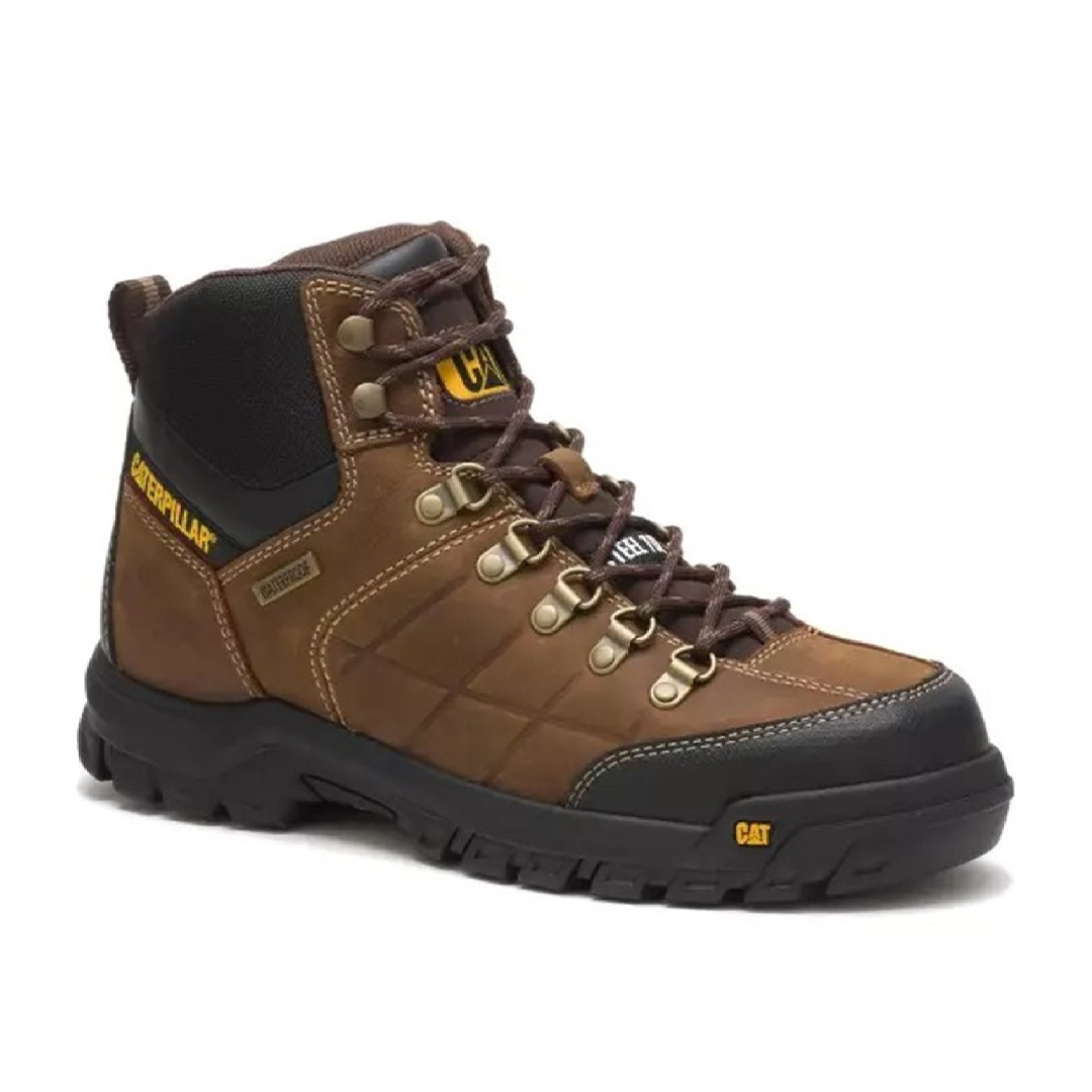 Caterpillar THRESHOLD WATERPROOF Steel Toe Work Boot REAL BROWN P90935