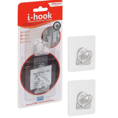 I-HOOK CLEAR NOTE CLIP With NANO Suction 2PC/PACK