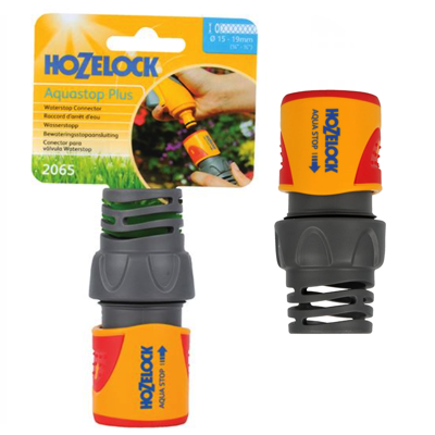 Hozelock 2065 AquaStop Plus Connector For 5/8" (15MM) - 3/4" (19MM) Hoses