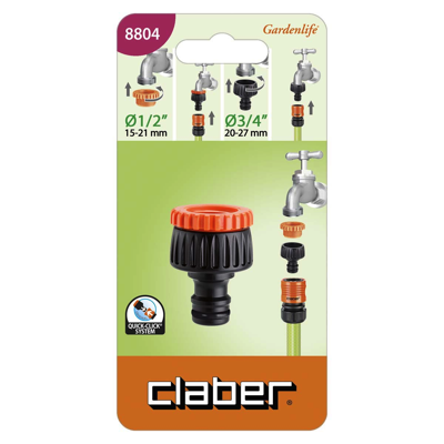Claber 8804 MULTI THREADED Tap Connector 1/2” - 3/4”