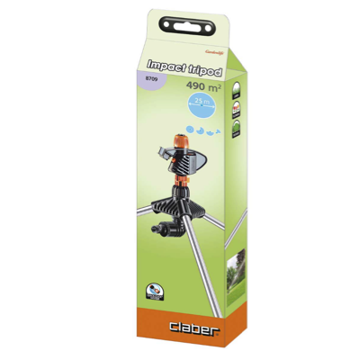 Claber 8709 Pulsating Sprinkler 360 Degree With Impact Tripod