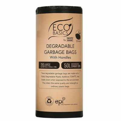 WHITE MAGIC 50L Recycled Garbage Bin Bags 20PC/PACK