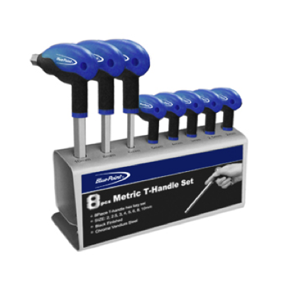 BluePoint BLWBS8, 8PC, T-Wrench Ball End Hex Key Set (Metric, MM)
