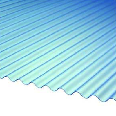 PVC Plastic Corrugated Sheet Blue Sheet 70CM X 0.8MM X 6 Feet