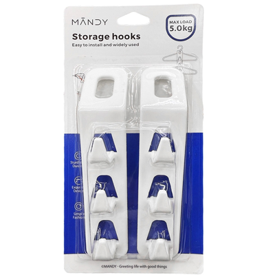 MANDY MULTI-FUNCTIONAL Jumbo Clothing Hook 2PC/PACK UP TO 5KG Load