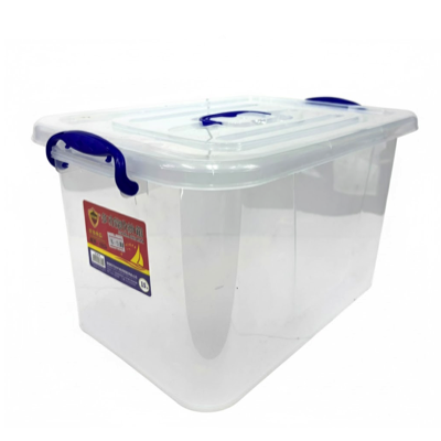 HOUSEWARE 15L PLASTIC STORAGE BOX With Latch Lid & Wheels