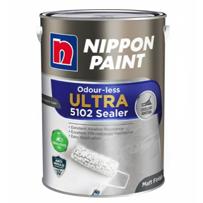 Nippon Paint 5102 Odour-less ULTRA Water-Based Sealer 5L For INDOOR & OUTDOOR