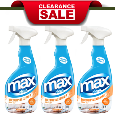 MAX CLEAN MULTI-PURPOSE Cleaner Aqua Lily 500ML X 3 BUNDLE DEAL