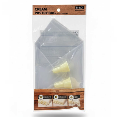 HOUSEWARE Cream Pastry Bag With 3 CAP 6PC/PACK