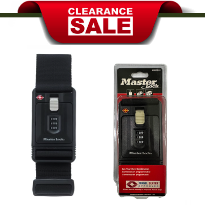 LIMITED STOCKS LEFT MasterLock 4682DBLK TSA Accepted Luggage Locking Strap BLACK