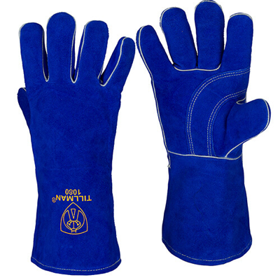 TILLMAN 1080 Large 14" Welding Glove BLUE COWHIDE With Cotton Foam Lined