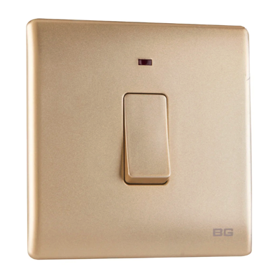 British General BG CHAMPAGNE Neo Slimline 20A Double Pole Switch With LED (PCCH31)