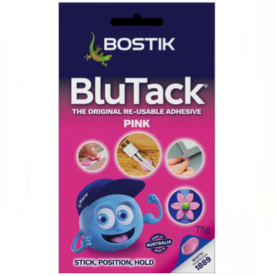 BOSTIK BLU TACK ORIGINAL PINK 75g PACK