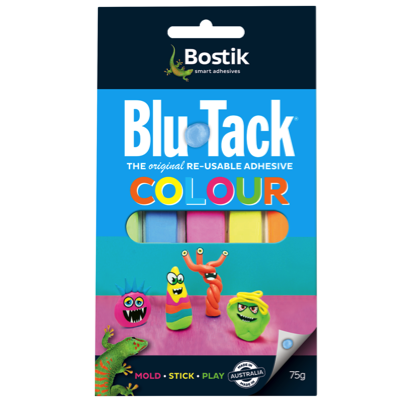 BOSTIK BLU TACK ORIGINAL COLORFUL 75g PACK