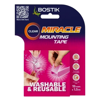 BOSTIK Miracle Mounting Tape CLEAR 19MM X 1.5M