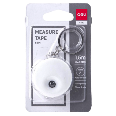 DELI MINI PORTABLE MEASURING TAPE 1.5M (KEY-CHAIN) 8214