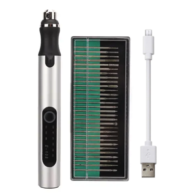 HardwareCity USB Rechargeable POLISHING & ENGRAVING PEN Comes With 30PC Rotary Burrs
