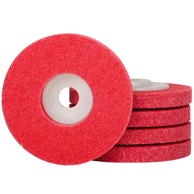 HardwareCity 4"/100MM X 16MM 5P FIBER POLISHING WHEEL FOR METALS RED