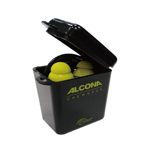 ALCONA CREWGEAR PVC CORDED REUSABLE EARPLUGS SILICONE WITH CASE