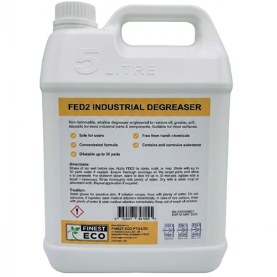 FINEST ECO INDUSTRIAL DEGREASER FED2 (FREE FROM HARSH CHEMICALS) 5L