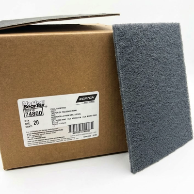 NORTON 662610674800 MICRO FINE Abrasive Hand Pad 9" X 6" GREY SILICONE CARBIDE